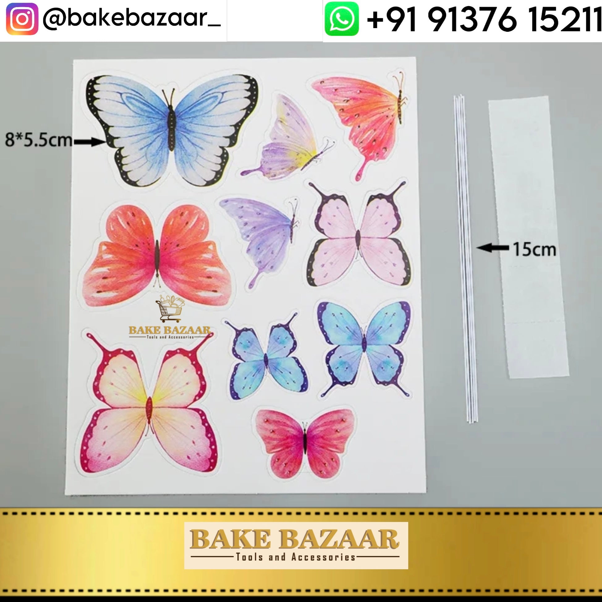 10pcs 3D Butterfly Cupcake Topper [06]