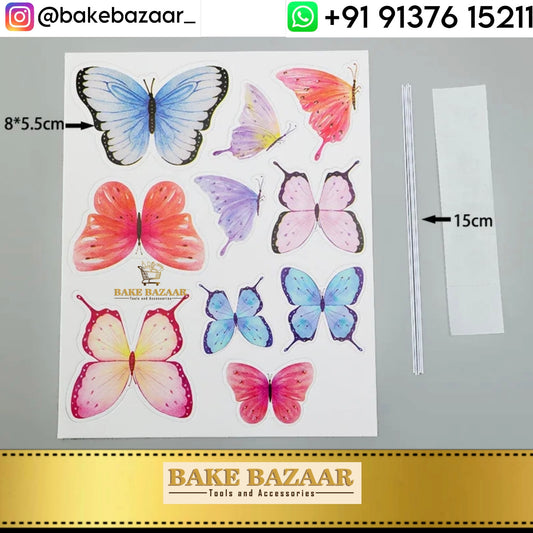 10pcs 3D Butterfly Cupcake Topper [06]
