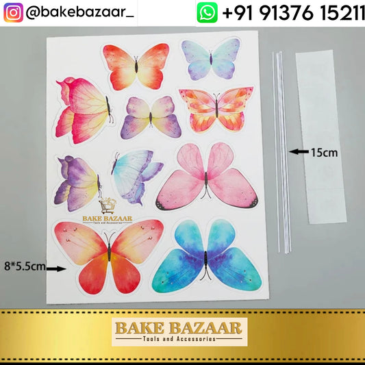 10pcs 3D Butterfly Cupcake Topper [09]