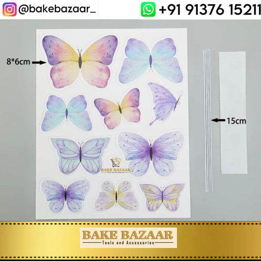 10pcs 3D Butterfly Cupcake Topper [04]