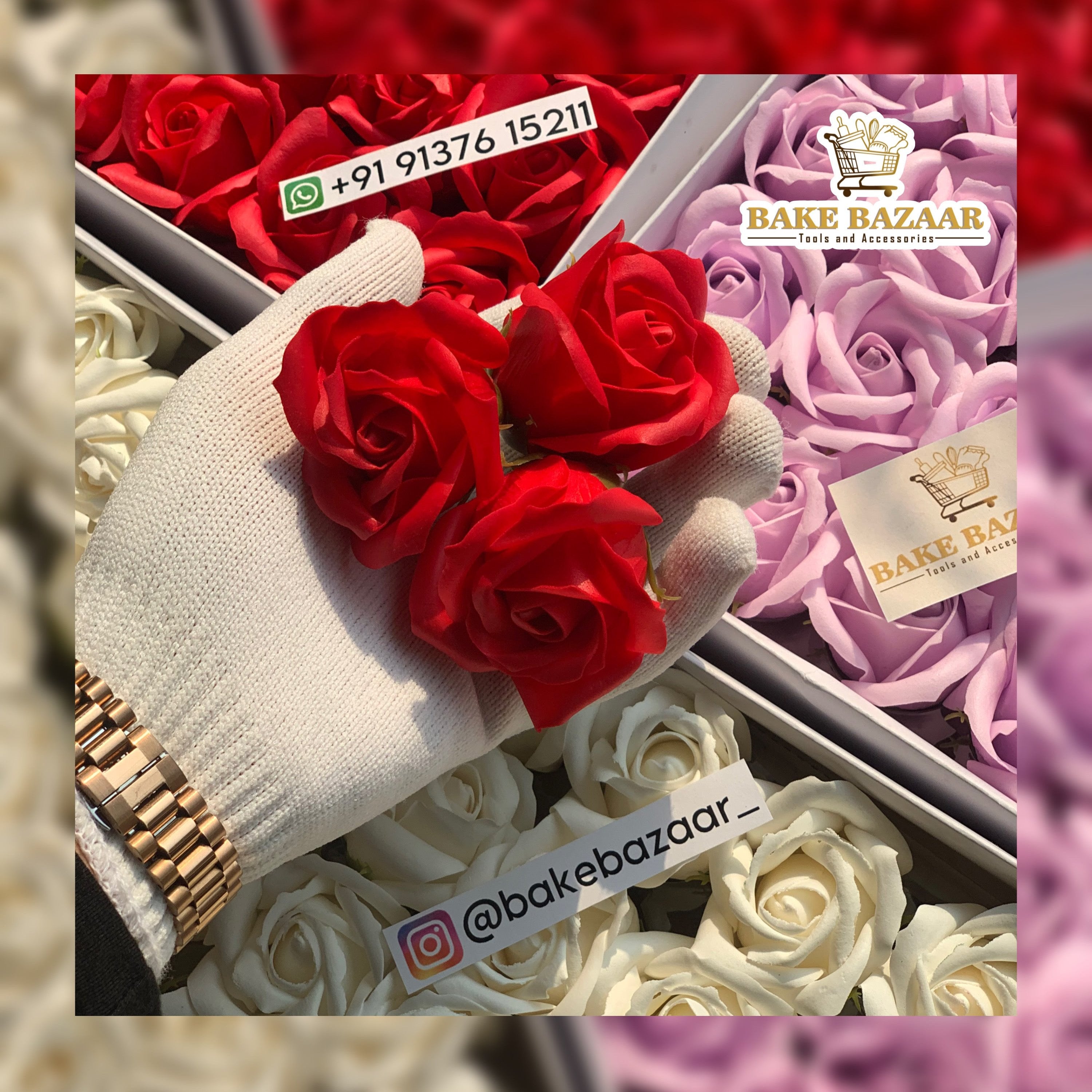 Artificial Rose Flower Red