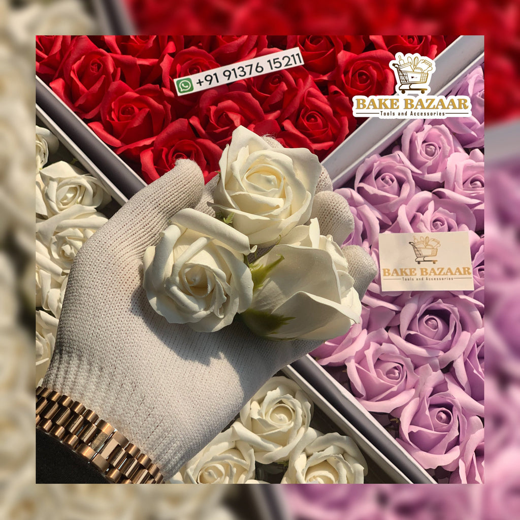 Artificial Rose Flower Off White