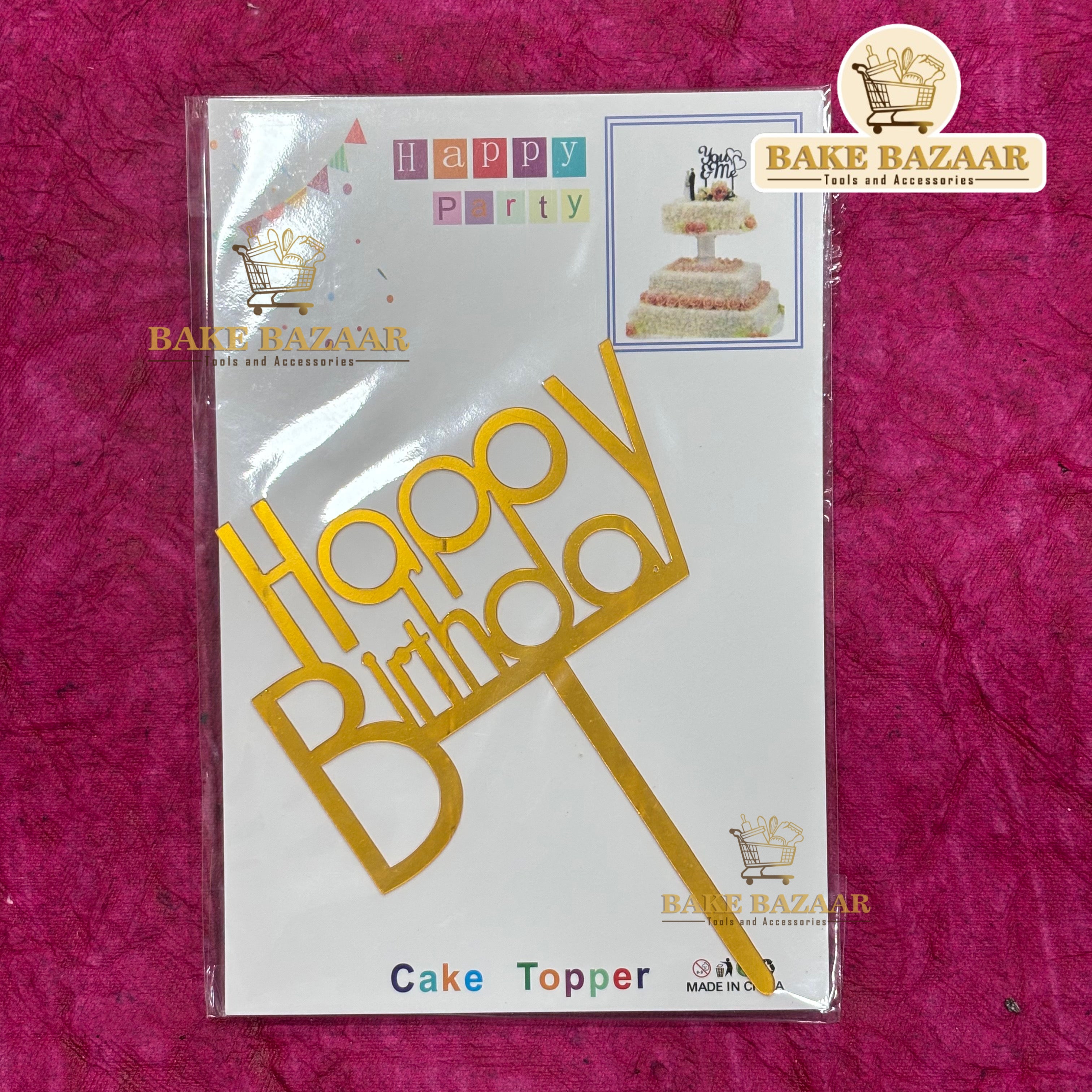 Acrylic Happy Birthday Topper (5 inch) (10)