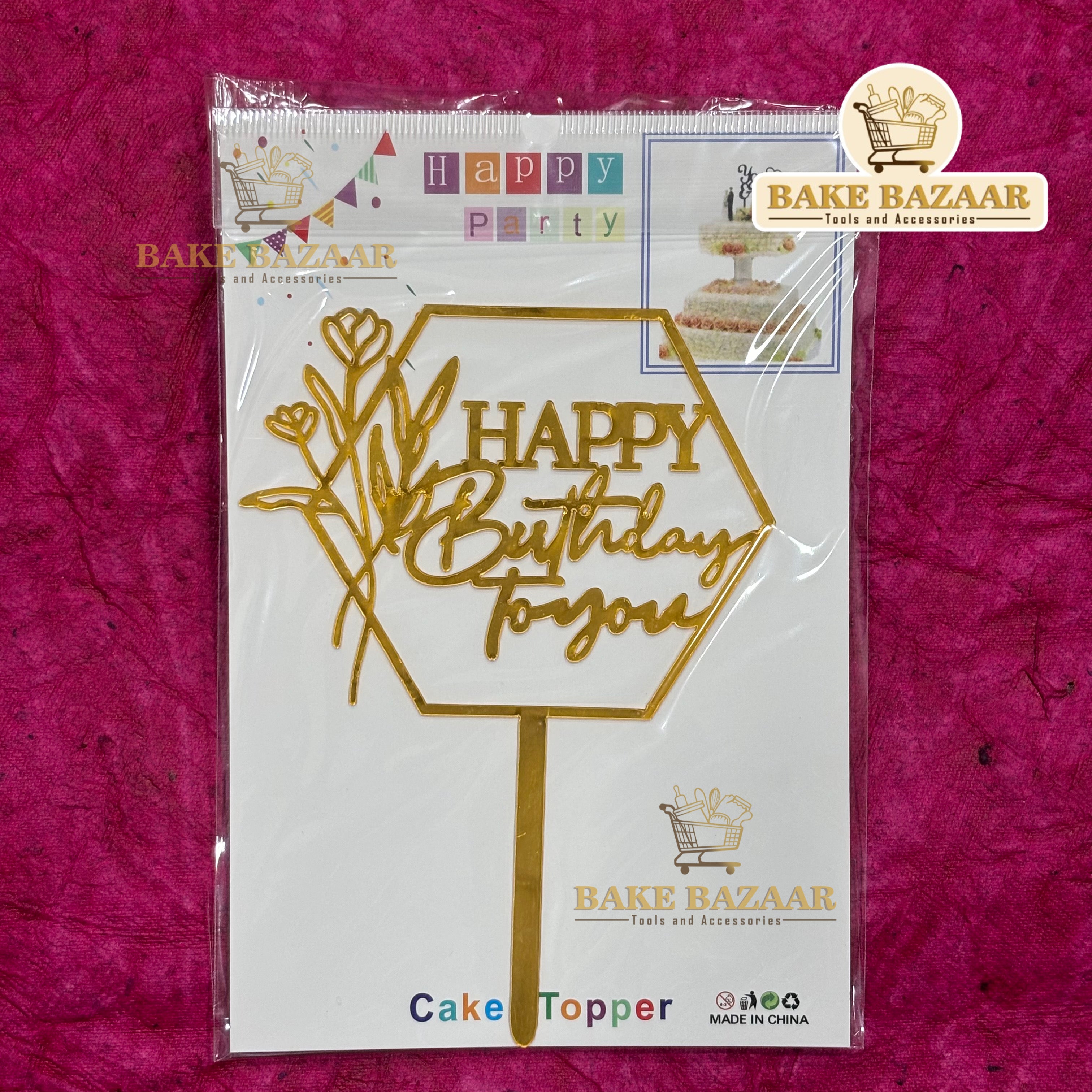 Acrylic Happy Birthday Topper (5 inch) (15)