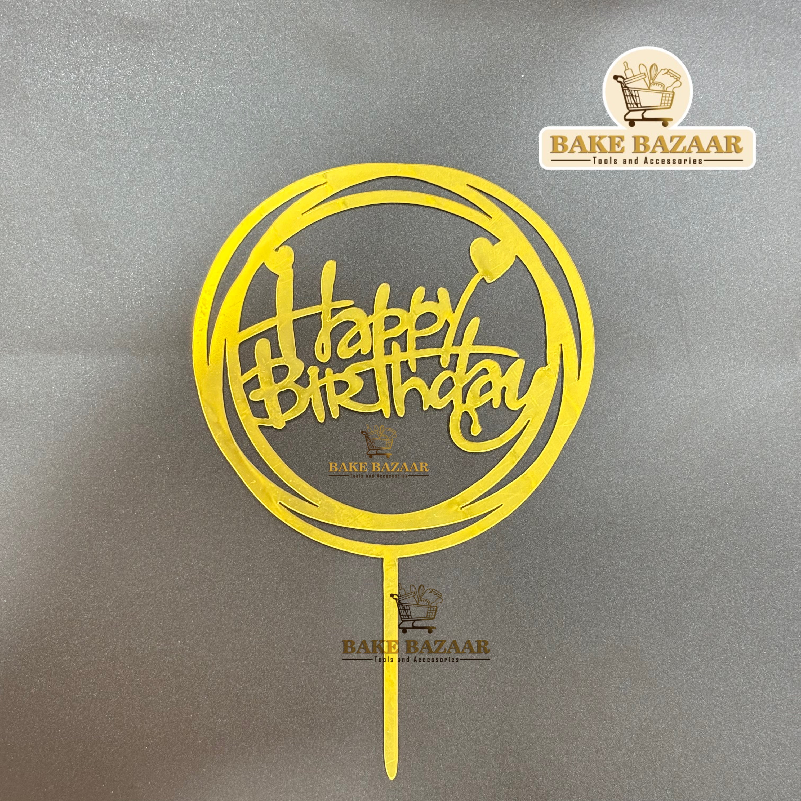 Acrylic Happy Birthday Topper (5 inch) (14)