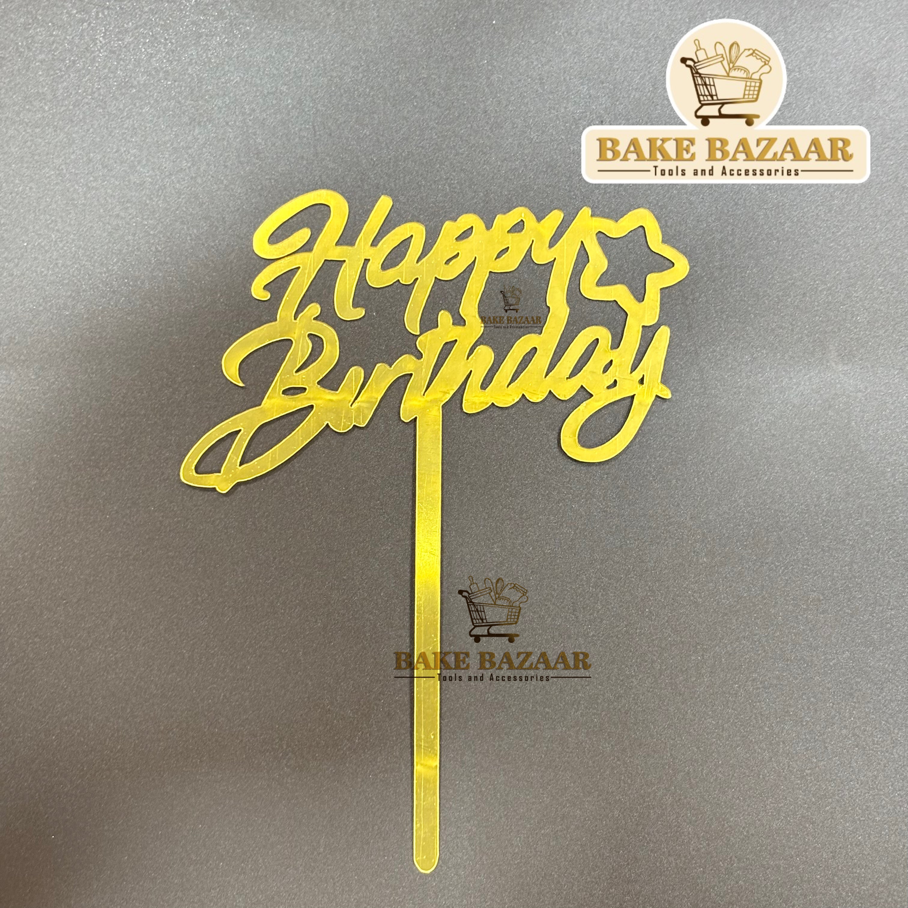 Acrylic Happy Birthday Topper (5 inch) (9)