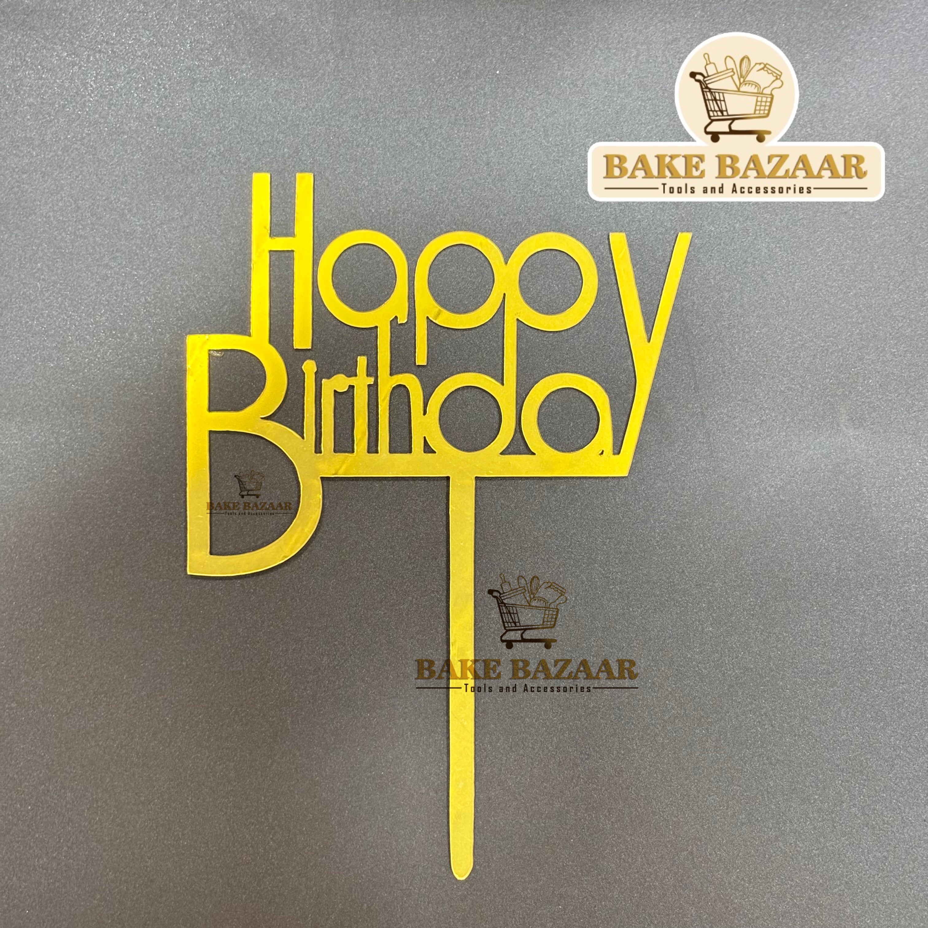 Acrylic Happy Birthday Topper (5 inch) (10)