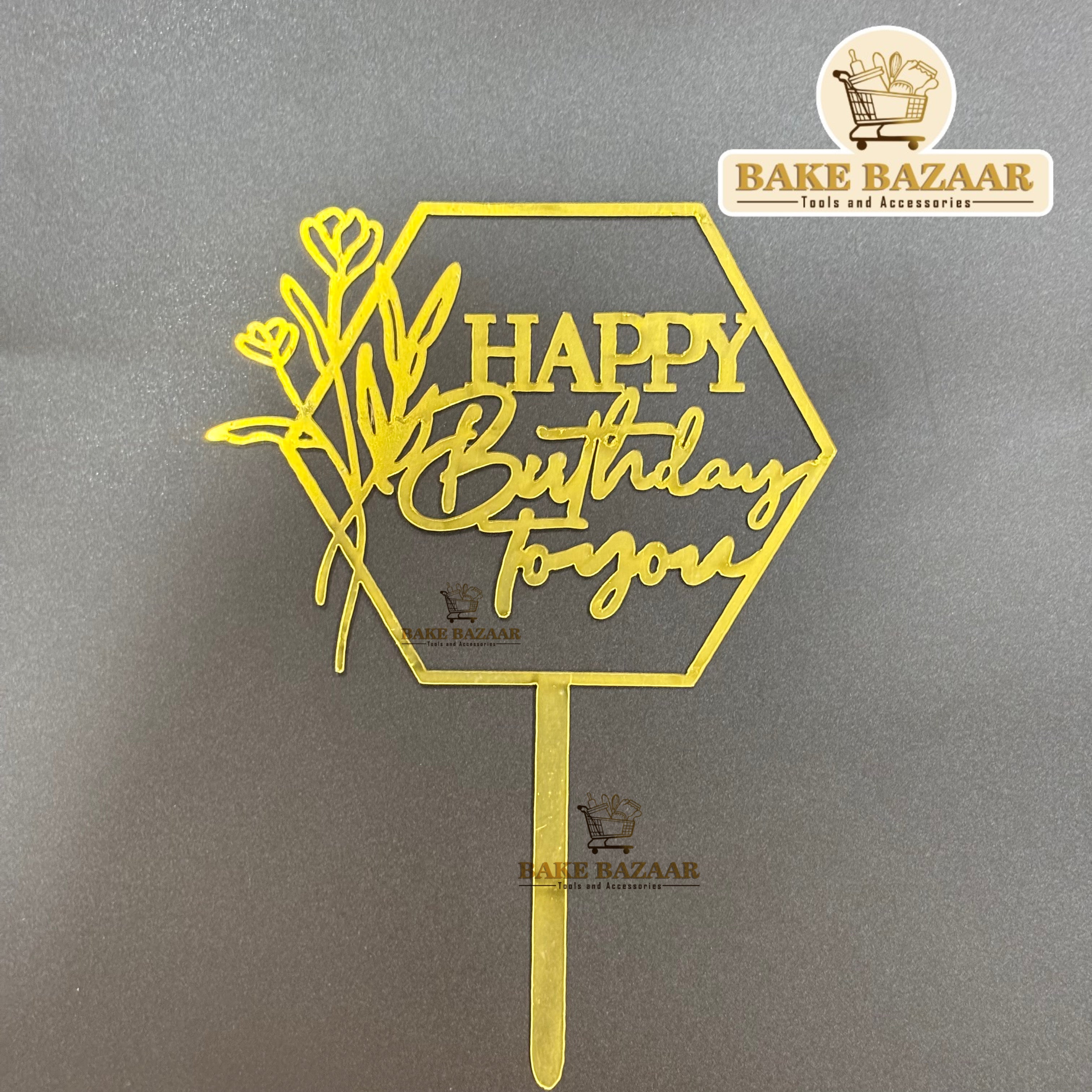 Acrylic Happy Birthday Topper (5 inch) (15)