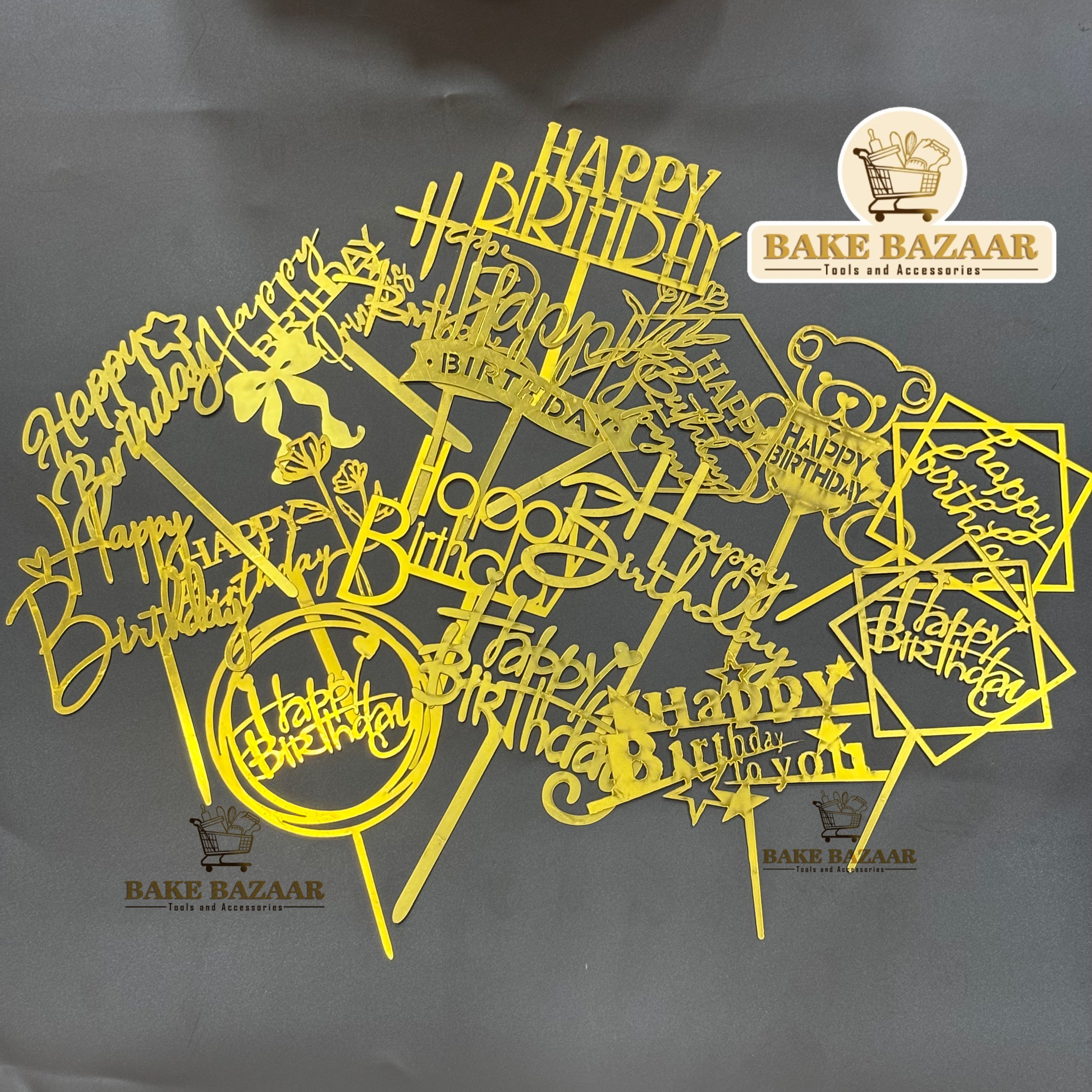 Acrylic Happy Birthday Topper (5 inch) (15)