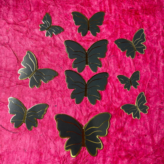 10 pcs Black Butterfly Paper Topper