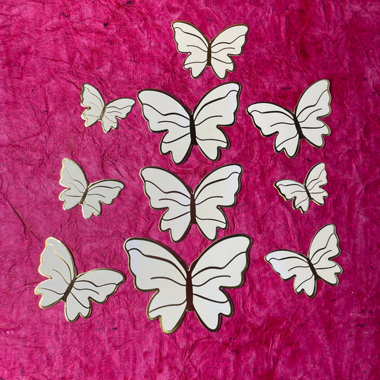 10pcs Yellow Butterfly Paper Topper