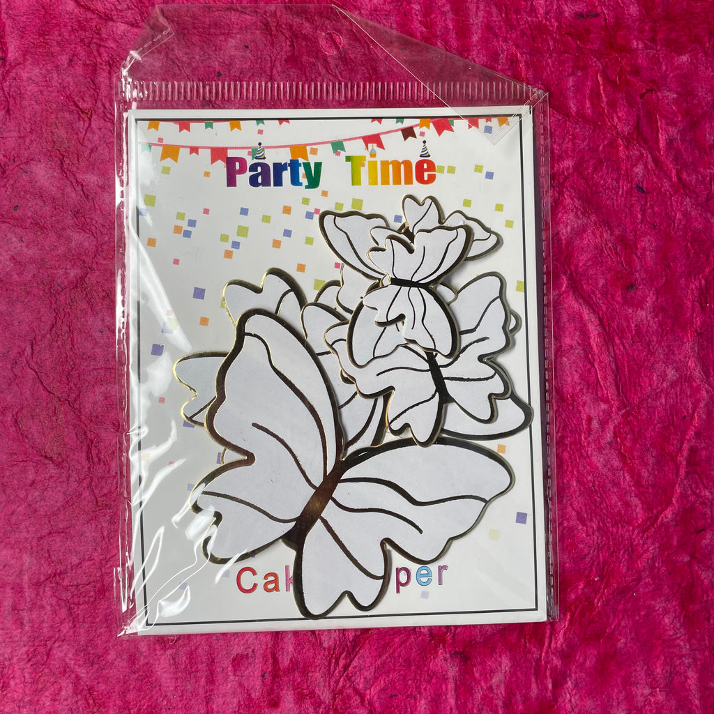 10pcs White Butterfly Paper Topper