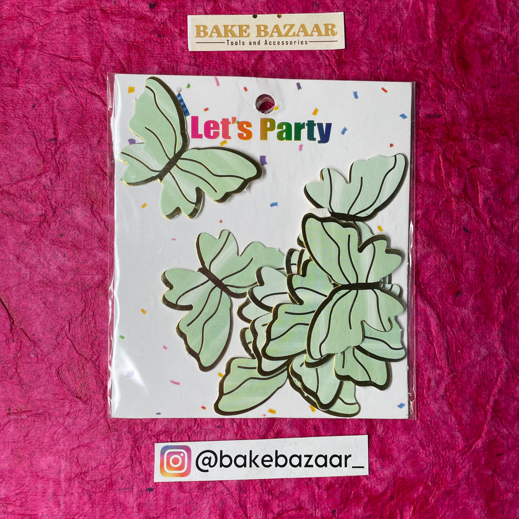 10pcs Green Butterfly Paper Topper