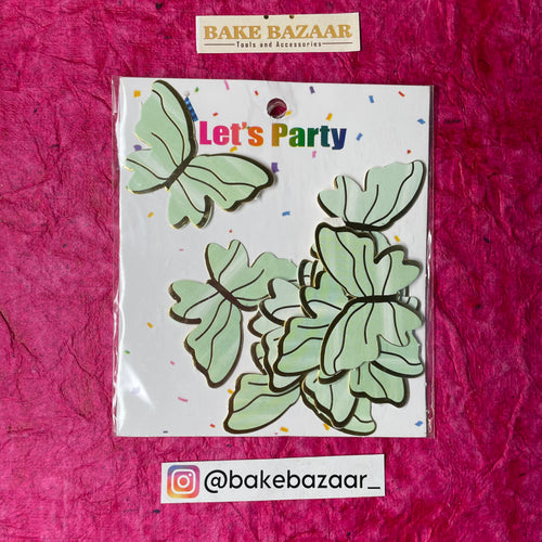 10pcs Green Butterfly Paper Topper