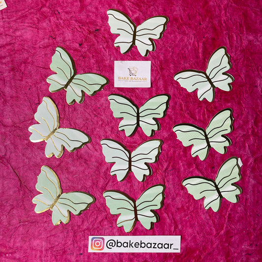 10pcs Green Butterfly Paper Topper