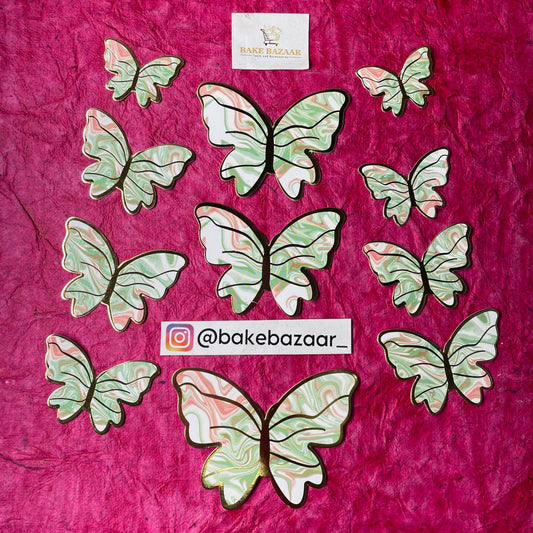 10pcs Multicolor  Butterfly Paper Topper