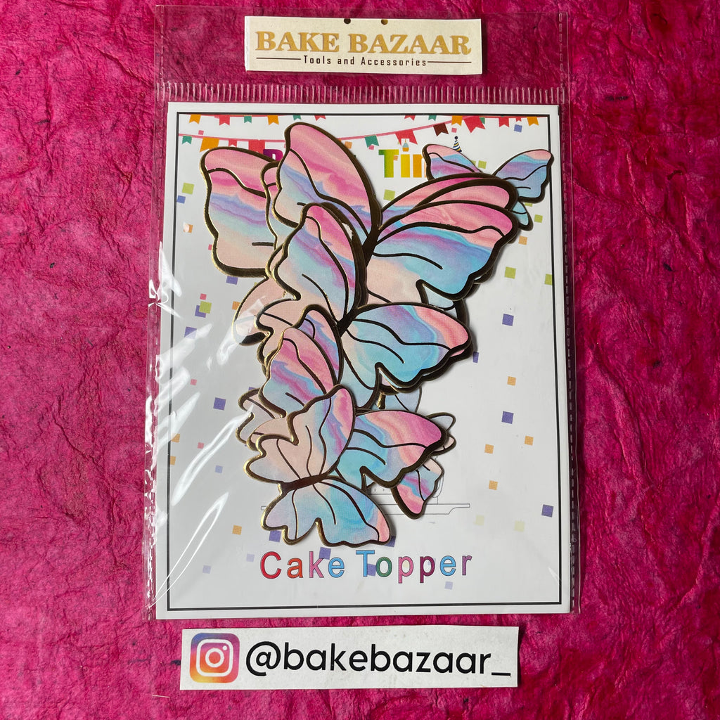 10pcs Multicolor  Butterfly Paper Topper