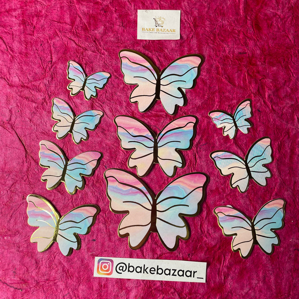 10pcs Multicolor  Butterfly Paper Topper