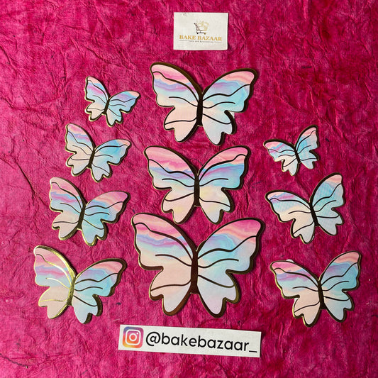 10pcs Multicolor  Butterfly Paper Topper