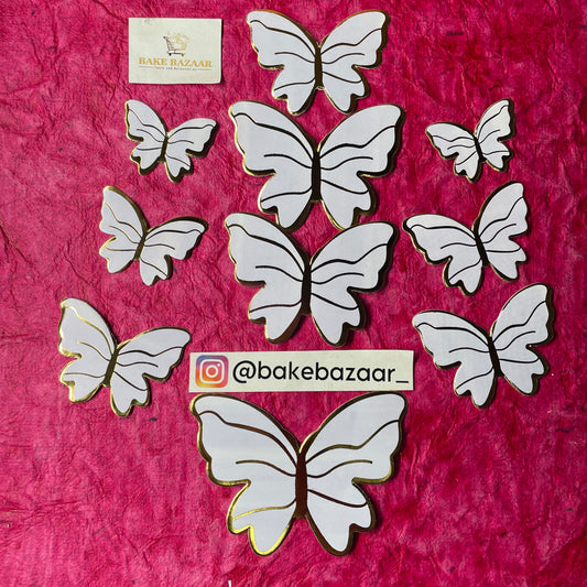 10pcs Light Purple Butterfly Paper Topper