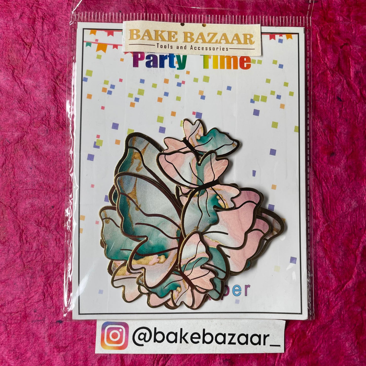 10pcs Multicolor  Butterfly Paper Topper
