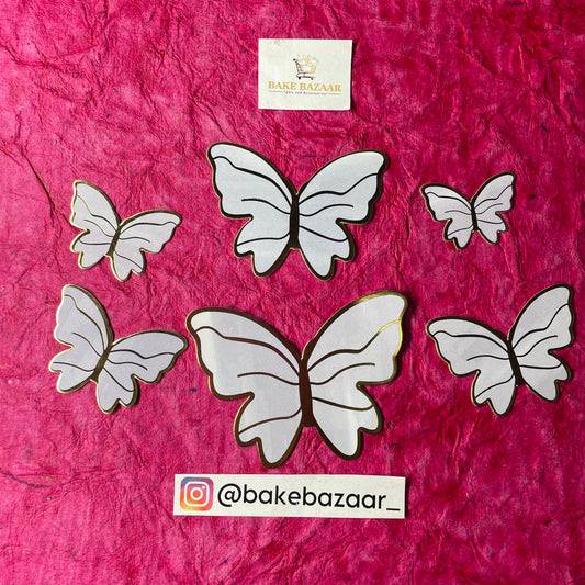 10pcs Grey Butterfly Paper Topper