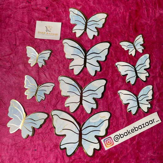 10pcs Multicolor  Butterfly Paper Topper