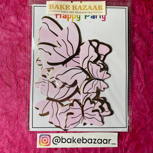 10pcs Light Pink Butterfly Paper Topper