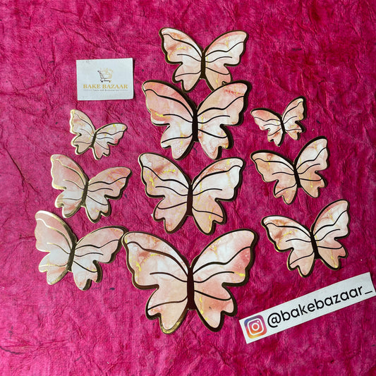 10pcs Multicolor Butterfly Paper Topper