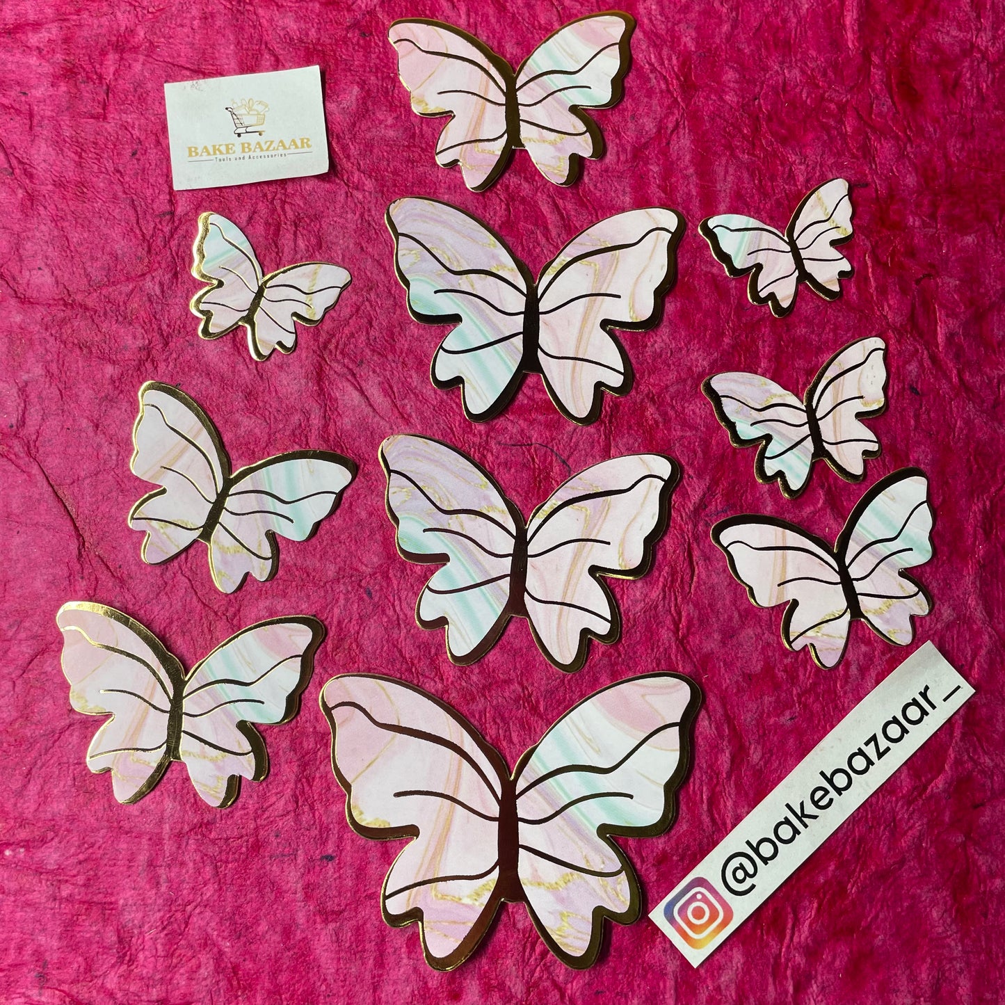 10pcs Multicolor Butterfly Paper Topper
