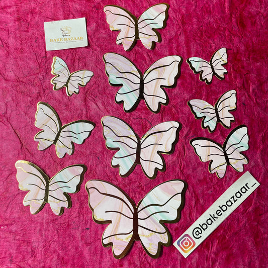 10pcs Multicolor Butterfly Paper Topper