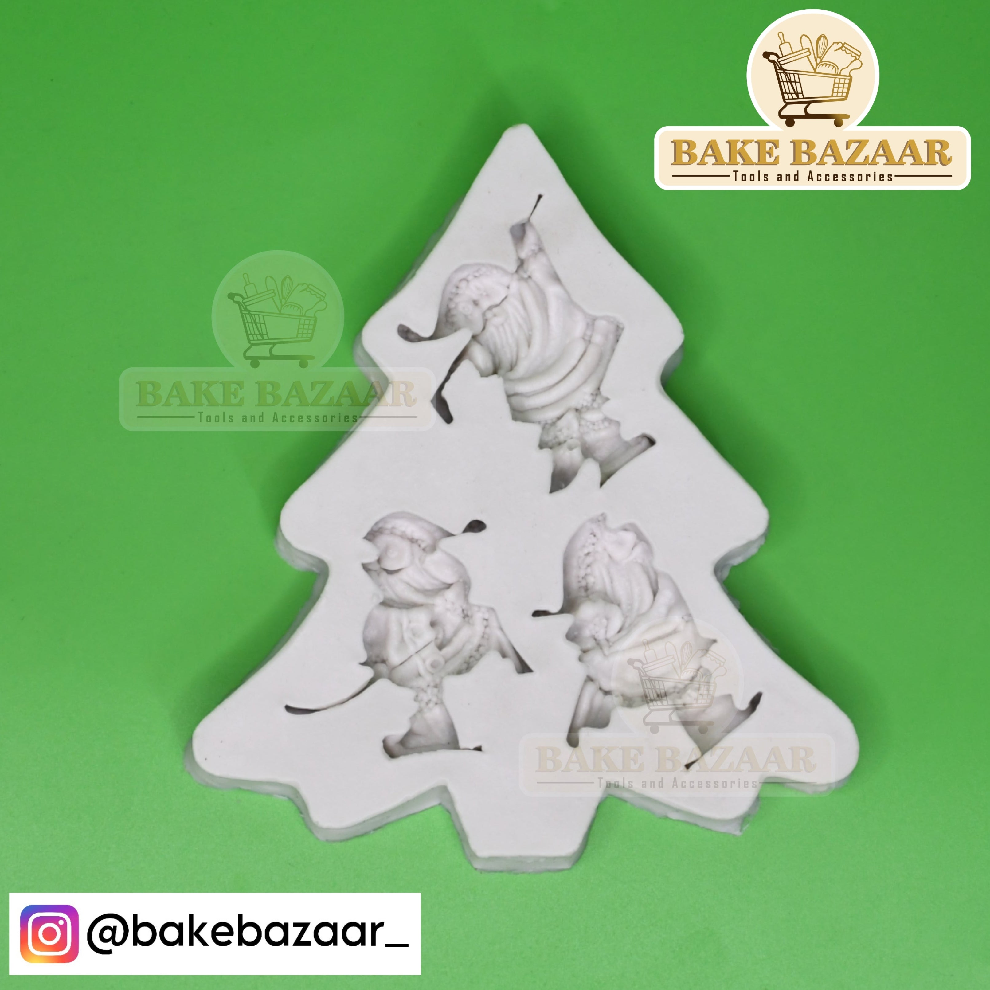 Santa Clauses on the Christmas tree Fondant Mold