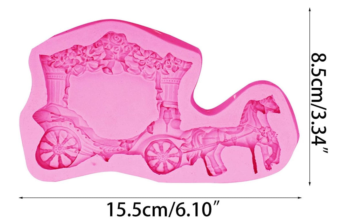 Royal Wedding Horse Carriage Silicone Fondant Mould