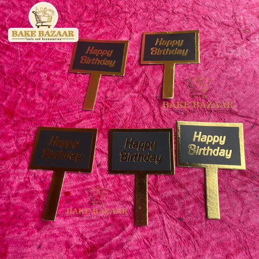 20pc Happy Birthday Paper Topper(Black)