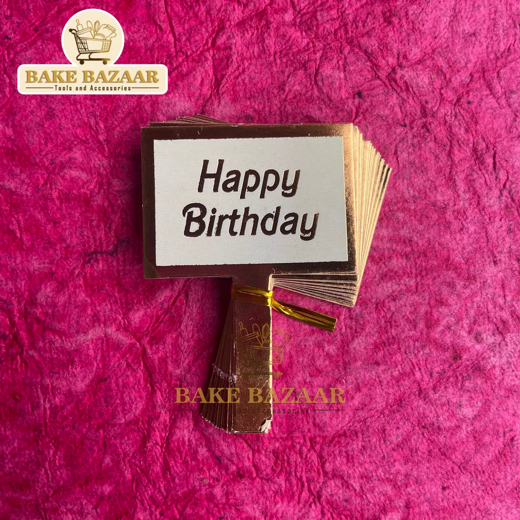 20pc Happy Birthday Paper Topper(Off-White)
