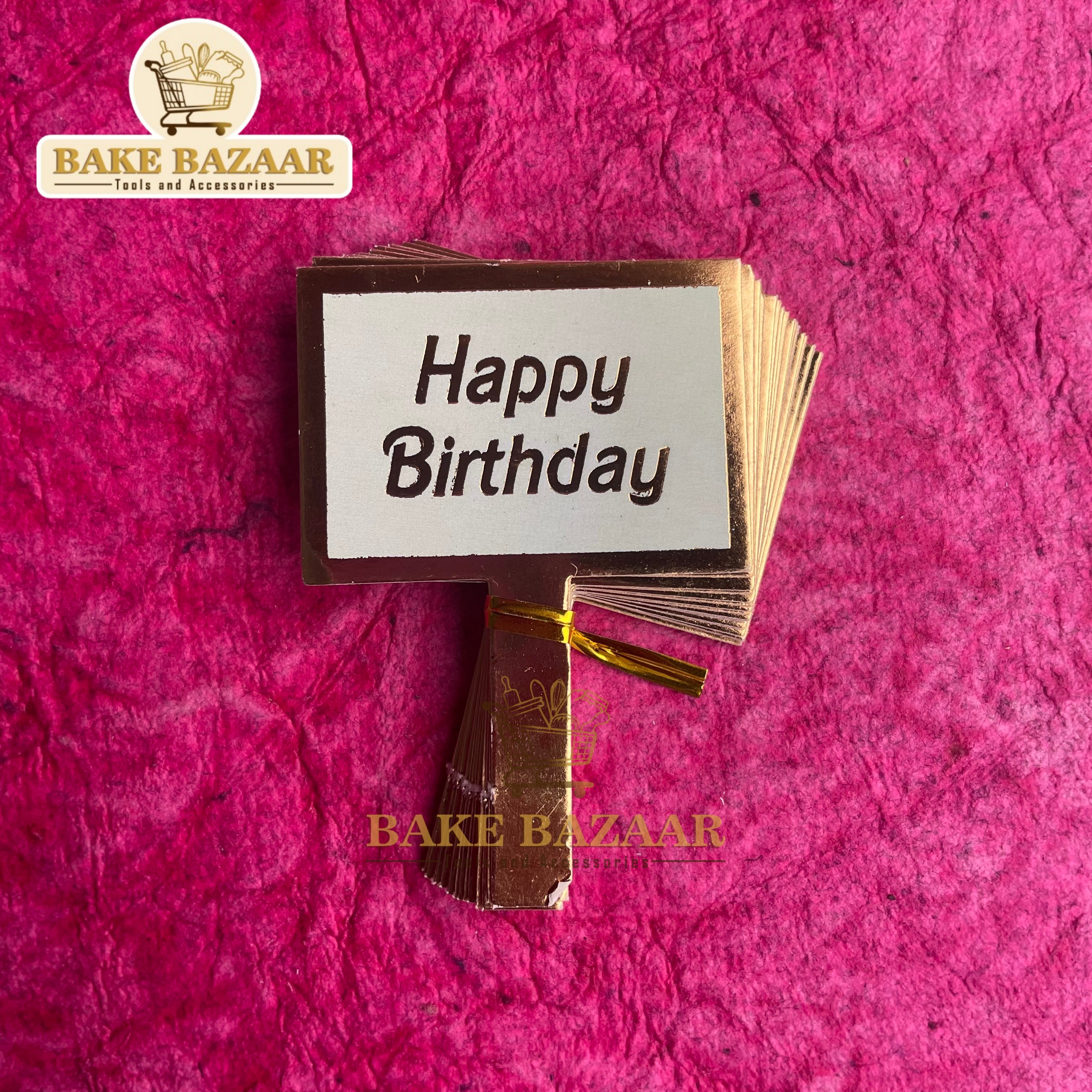 20pc Happy Birthday Paper Topper(Off-White)