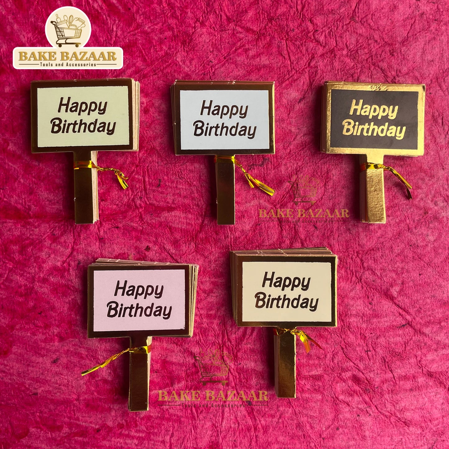 20pc Happy Birthday Paper Topper(Light Green)