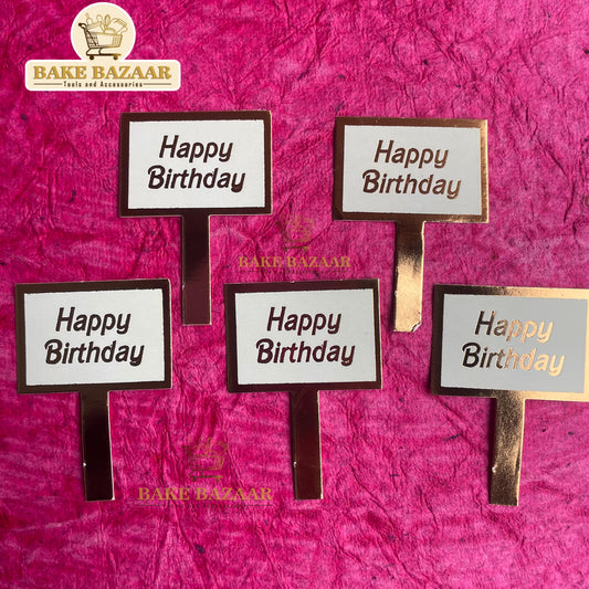 20pc Happy Birthday Paper Topper(Off-White)