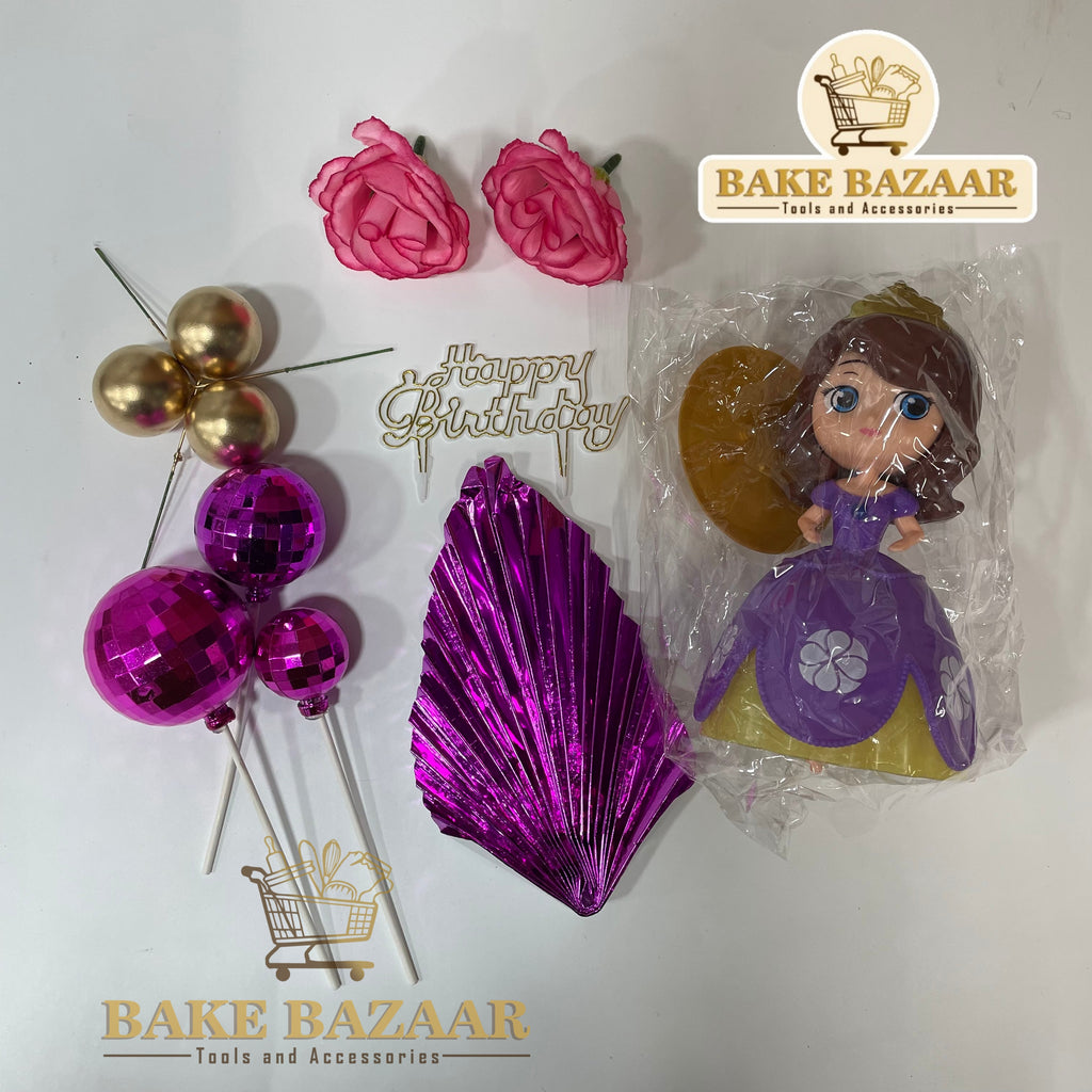 Sofia Theme Happy Birthday Cake Topper Set