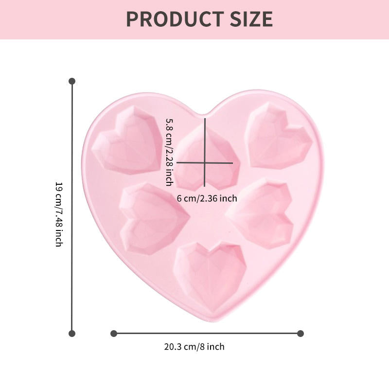 Geometric Diamond Heart Silicone Mold