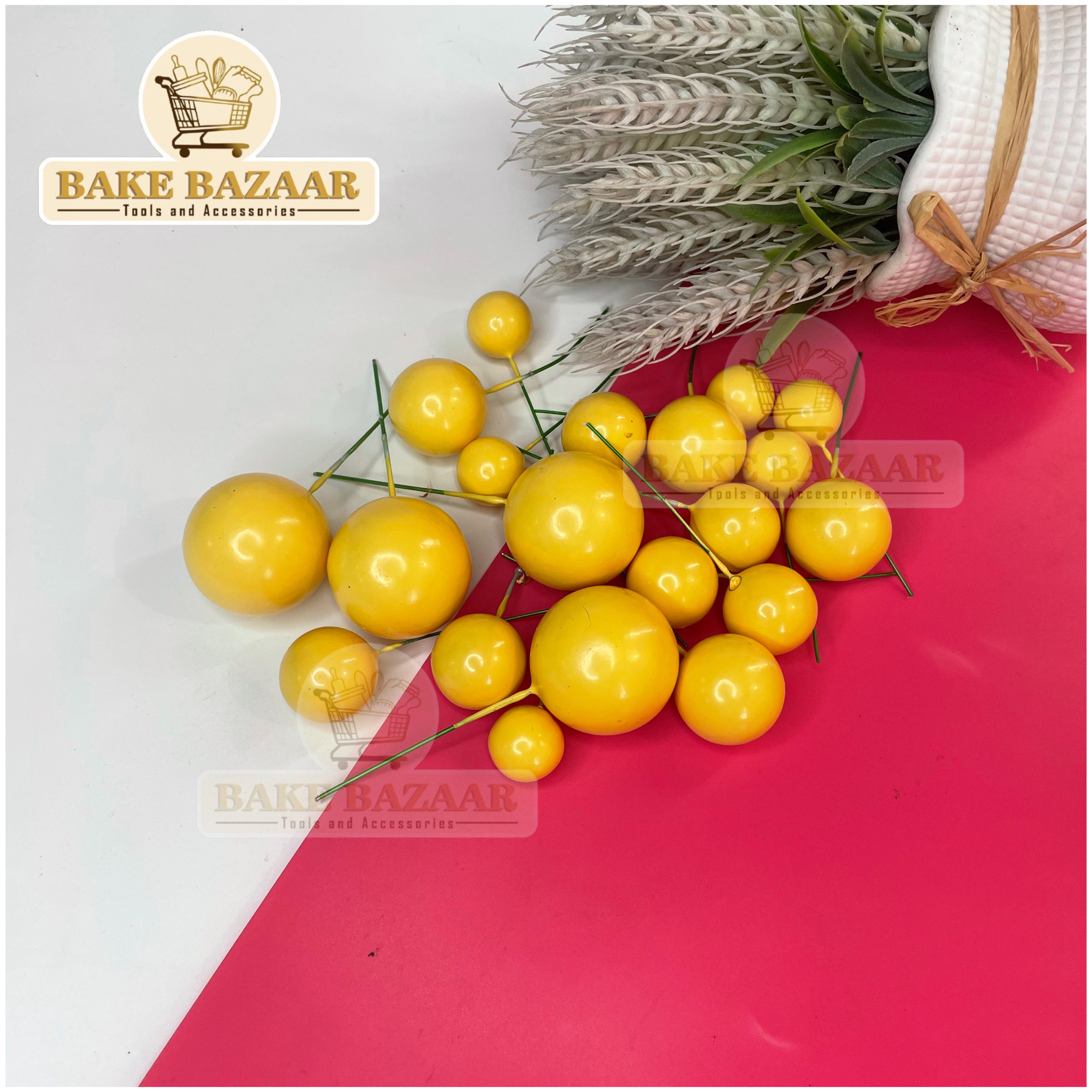 Yellow Shining Faux Ball