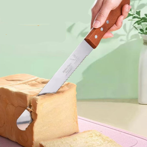 Bread Knife Wooden Handle  {8 Inch}