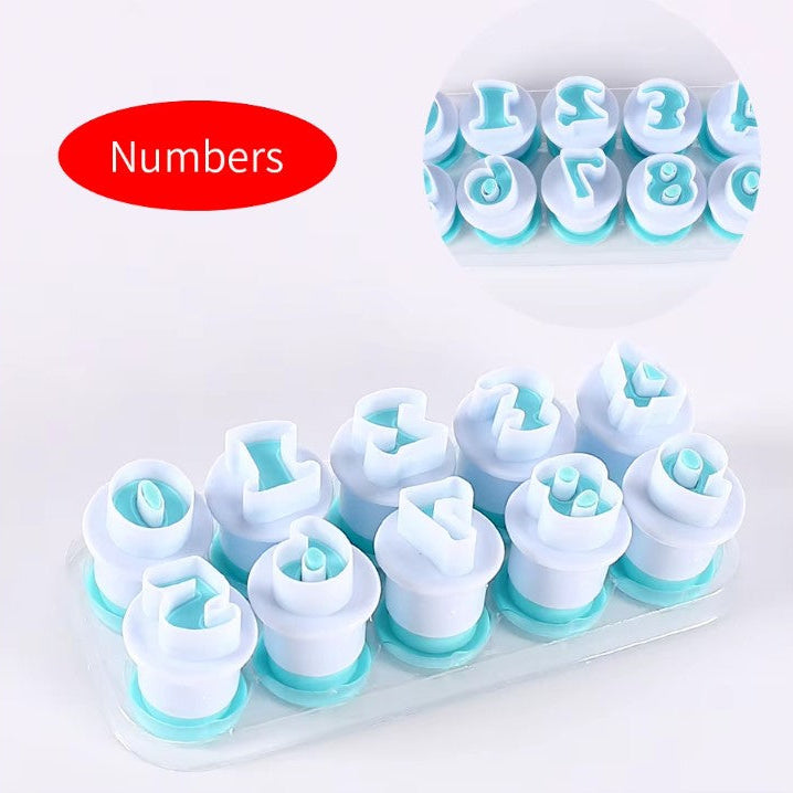 NUMBER Letters Plunger Fondant Cookie Cutter