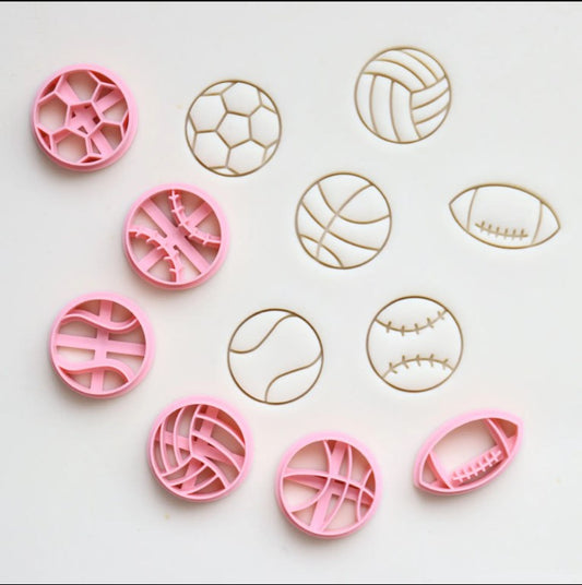 6pc Sports Ball Cookie Cutter 6pcs set
