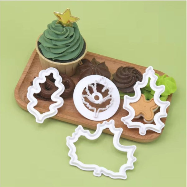 4pcs Tropical Leaf Fondant Cookie Cutter