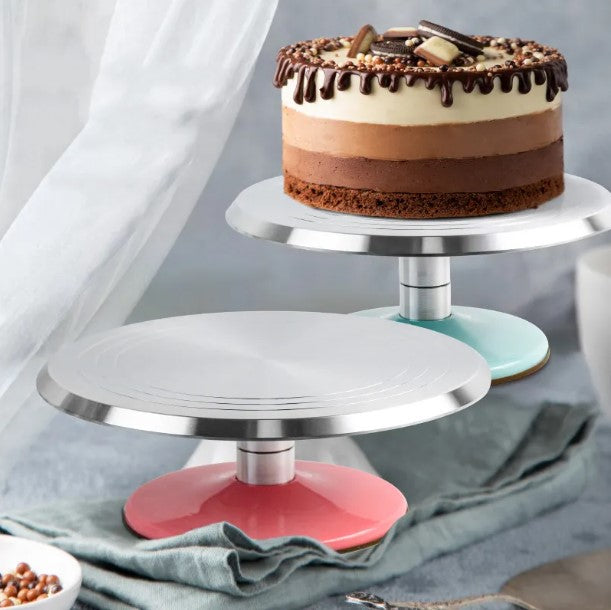 Detachable 360° Rotating Cake Turntable with Stainless Steel Ball Bearings