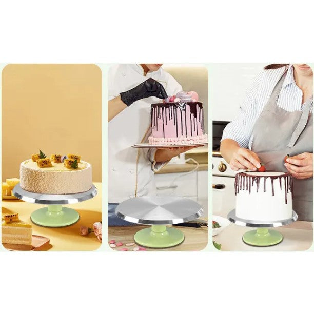 Detachable 360° Rotating Cake Turntable with Stainless Steel Ball Bearings