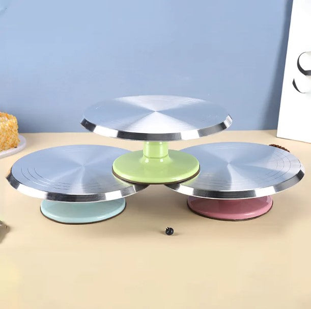 Detachable 360° Rotating Cake Turntable with Stainless Steel Ball Bearings