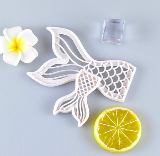 2pc Mermaid Tail Plastic Cookie Cutter