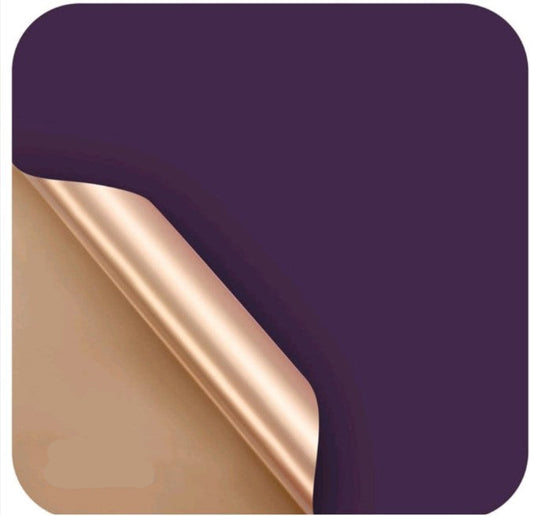 Purple and gold material swatch with dimensions MG2545C 59cm x 57cm.